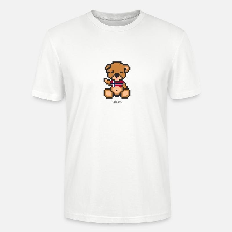 Pixel Bär Norwegen - Stanley/Stella Unisex Bio-T-Shirt CRAFTER - Weiß