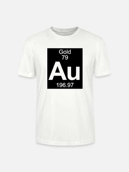 Gold (Au) (element 79) - Stanley/Stella CRAFTER Unisex Organic T-Shirt - white