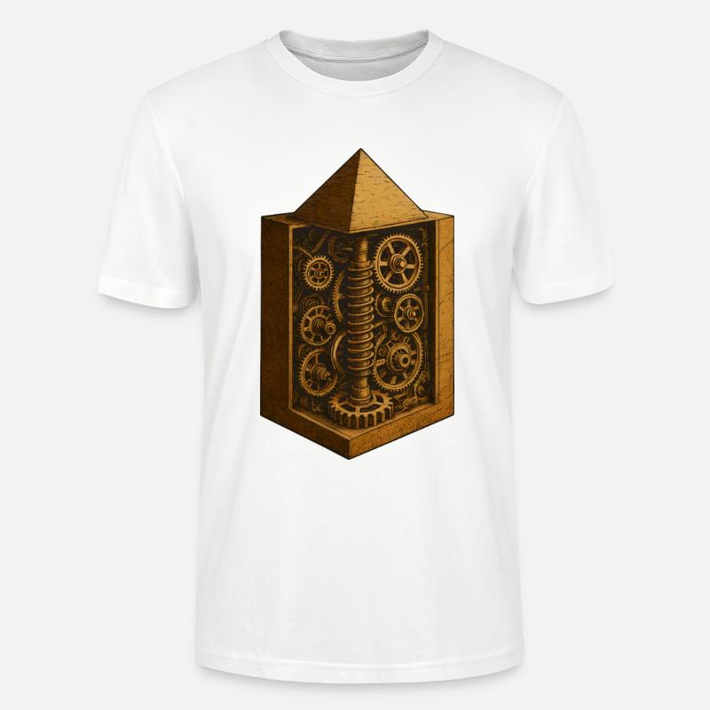 Pyramide von Chephren | Antike Getriebemechanik-Kunst - Stanley/Stella Unisex Bio-T-Shirt CRAFTER - Weiß