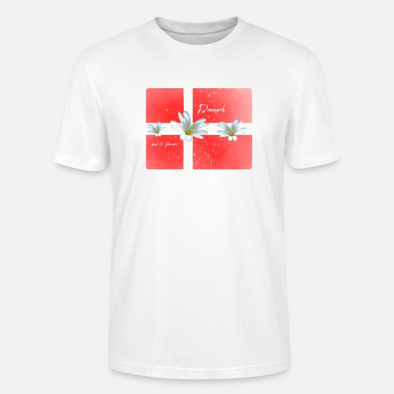 Danemark Danemark Danemark Drapeau - T-shirt bio CRAFTER Stanley Stella Unisexe - blanc