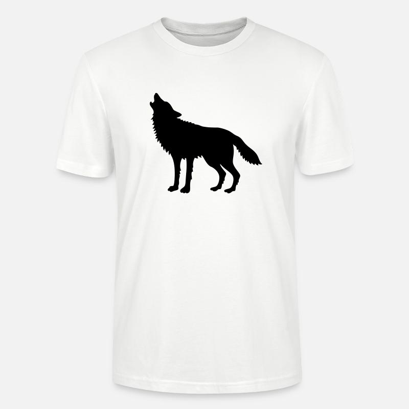 Heulender Wolf (Silhouette) - Stanley/Stella Unisex Bio-T-Shirt CRAFTER - Weiß