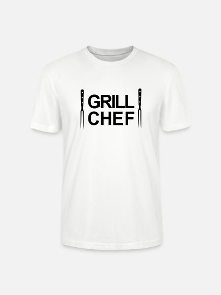 Grill,Grilling,BBQ,cooking,chef,meat,summer,sausag - Stanley/Stella CRAFTER Unisex Organic T-Shirt - white