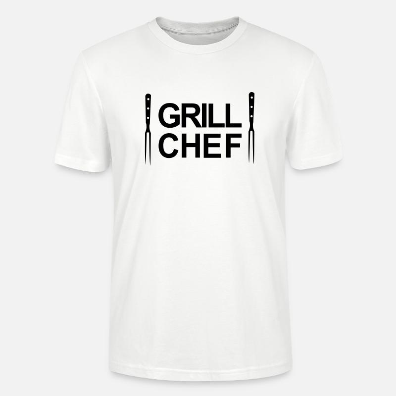 Grill,Grillen,BBQ,Koch,Chef,Fleisch,Sommer,Wurst, - Stanley/Stella Unisex Bio-T-Shirt CRAFTER - Weiß
