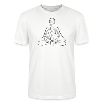 Human Design Bodygraph Zentren und Kanäle - Stanley/Stella Unisex Bio-T-Shirt CRAFTER - Weiß - Vorne - Alina (178cm) & Michal (187cm)