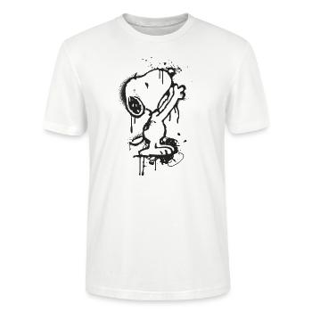 Peanuts Snoopy Graffiti Street Art - Stanley/Stella Unisex Bio-T-Shirt CRAFTER - Weiß - Vorne - Alina (178cm) & Michal (187cm)
