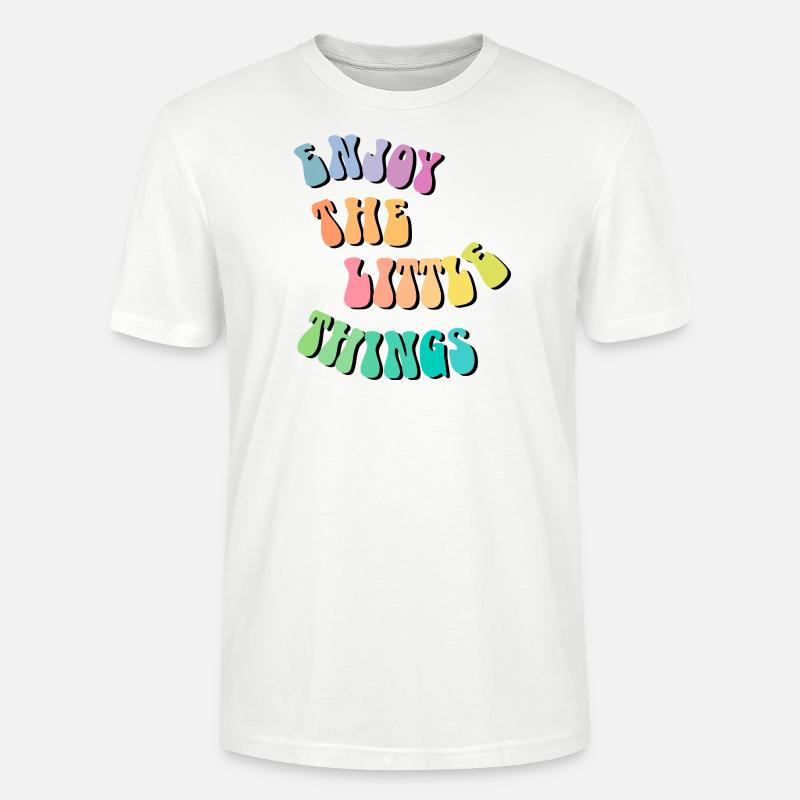 Enjoy little things - Geschenkidee - Geschenk - Stanley/Stella Unisex Bio-T-Shirt CRAFTER - Weiß