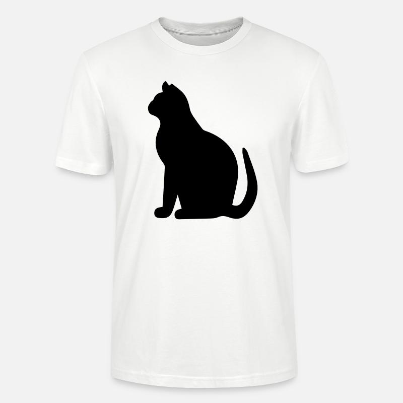 schwarze Katze - Stanley/Stella Unisex Bio-T-Shirt CRAFTER - Weiß