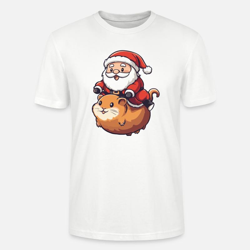 Hamster Weihnachtsmann - Stanley/Stella Unisex Bio-T-Shirt CRAFTER - Weiß