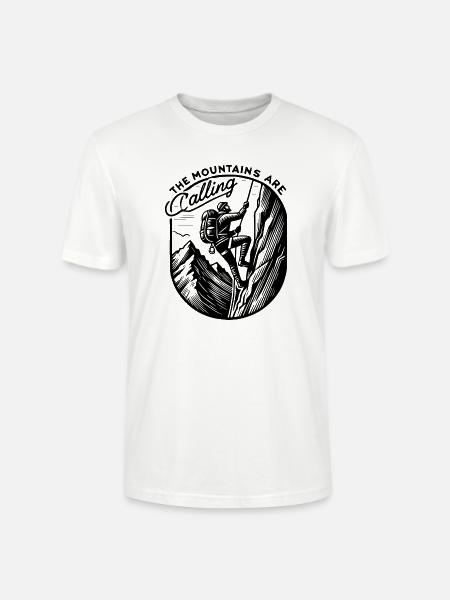 Vintage Bergsteiger Shirt The Mountain Is Calling - Stanley/Stella Unisex Bio-T-Shirt CRAFTER - Weiß