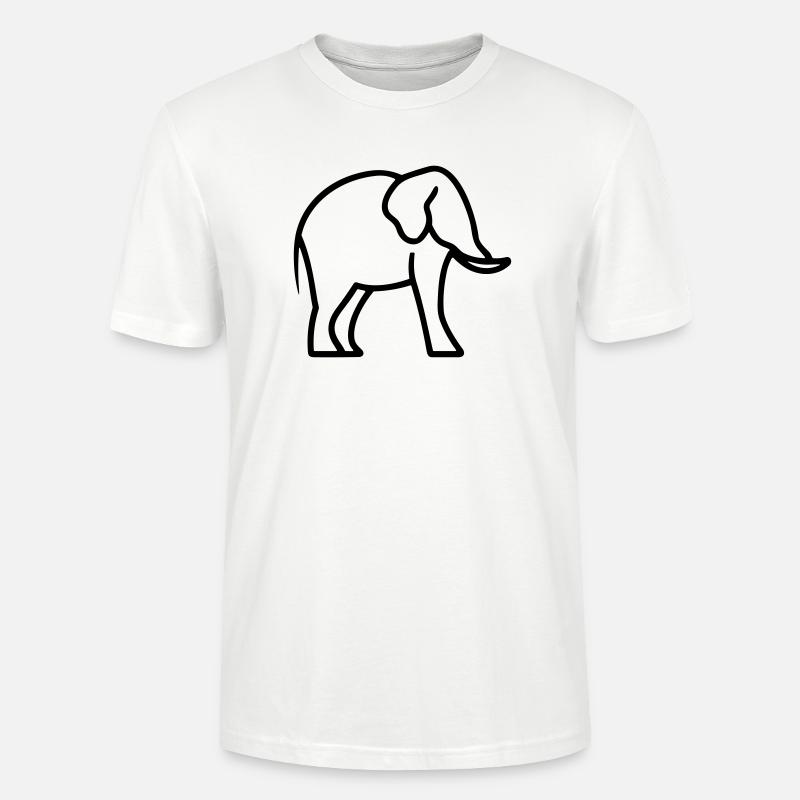 éléphant - T-shirt bio CRAFTER Stanley Stella Unisexe - blanc