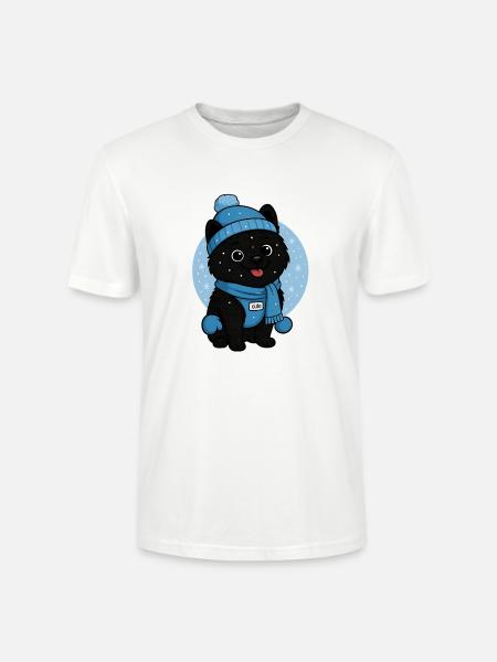 Cuddly Dog Winter Magic - Stanley/Stella CRAFTER Unisex Organic T-Shirt - white