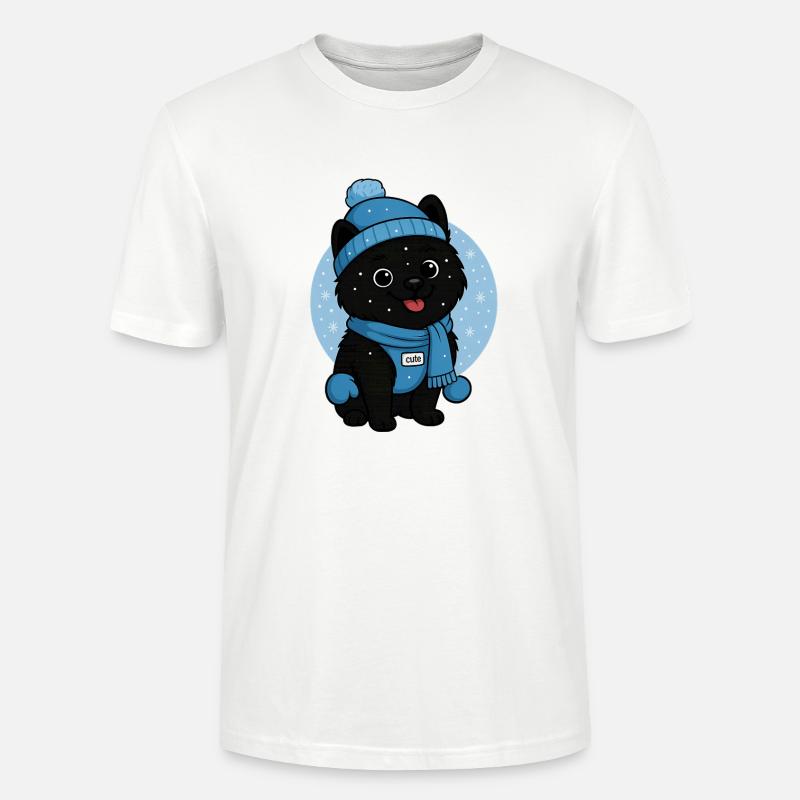 Chien câlin Magie de l’hiver - T-shirt bio CRAFTER Stanley Stella Unisexe - blanc