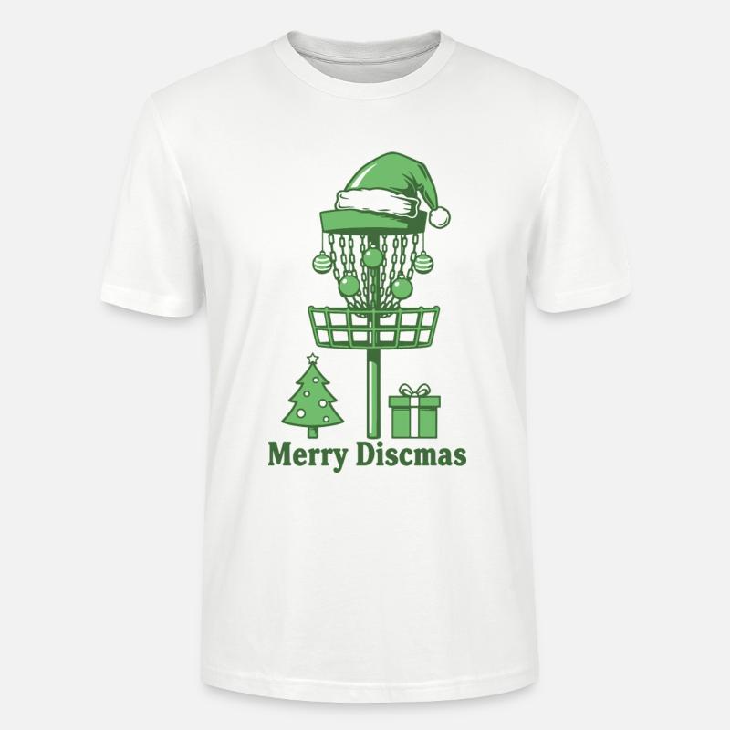 Merry Discsmas Disc Golf Basket Weihnachtsbaum - Stanley/Stella Unisex Bio-T-Shirt CRAFTER - Weiß