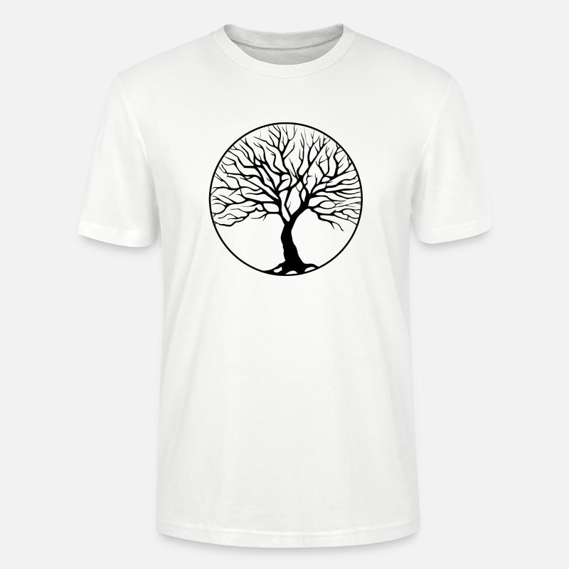 tree circle - Stanley/Stella CRAFTER Unisex Organic T-Shirt - white