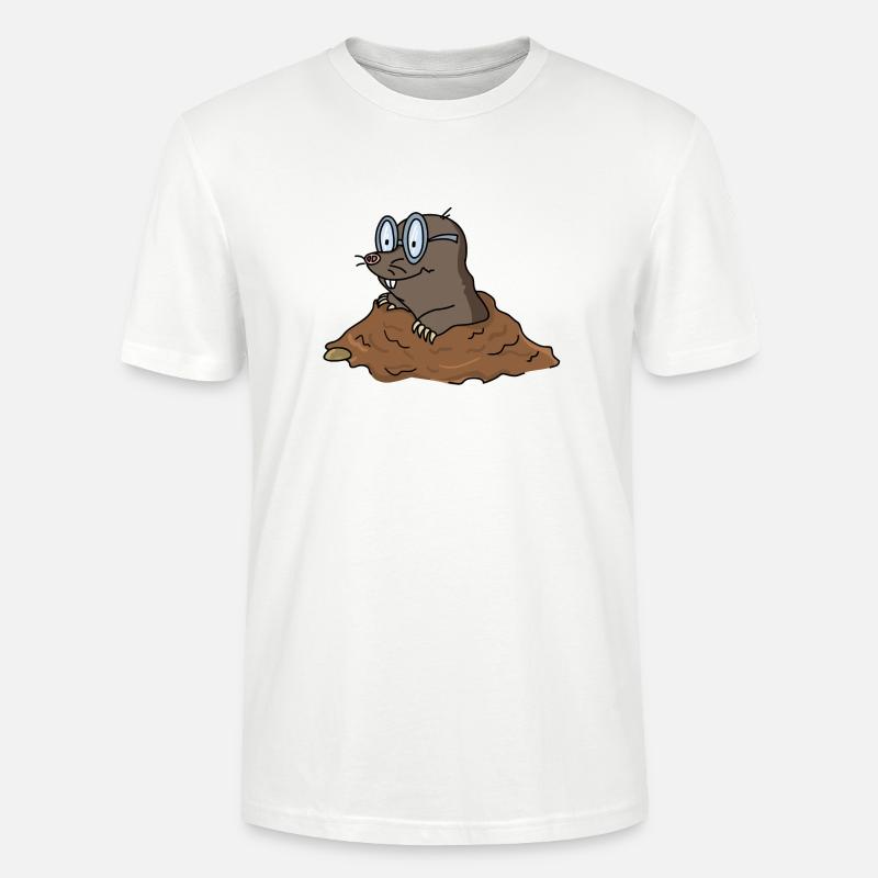 Cute Funny Cool Mole - Stanley/Stella CRAFTER Unisex Organic T-Shirt - white