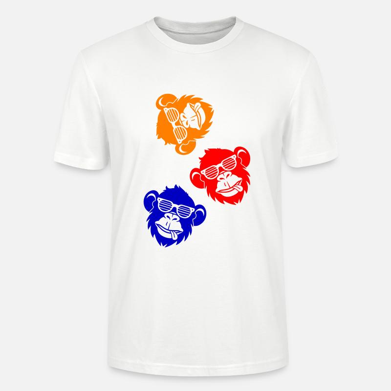 Affe Cool Kopf - Stanley/Stella Unisex Bio-T-Shirt CRAFTER - Weiß