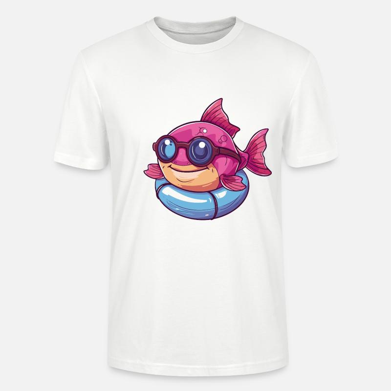 Piranha Fish Comic Cool - Stanley/Stella CRAFTER Unisex Organic T-Shirt - white