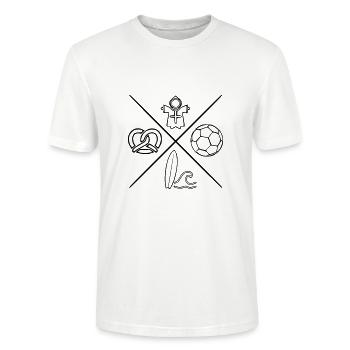 Munich; München - Stanley/Stella Unisex Bio-T-Shirt CRAFTER - Weiß - Vorne - Alina (178cm) & Michal (187cm)