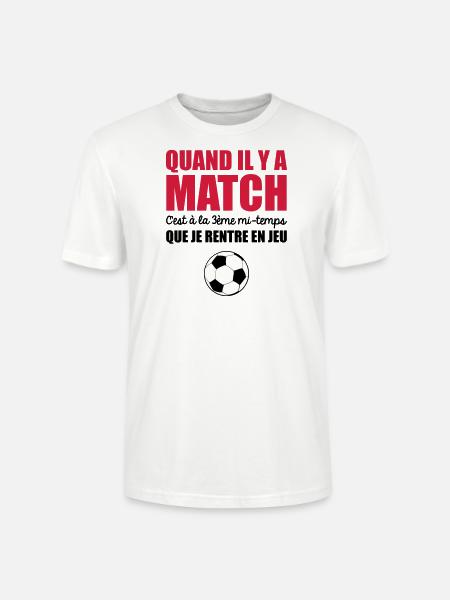 c'est a la 3eme mi temps que je rentre en jeu - T-shirt bio CRAFTER Stanley Stella Unisexe - blanc