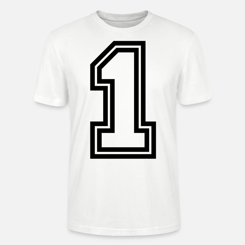 1 symbole numérique - T-shirt bio CRAFTER Stanley Stella Unisexe - blanc
