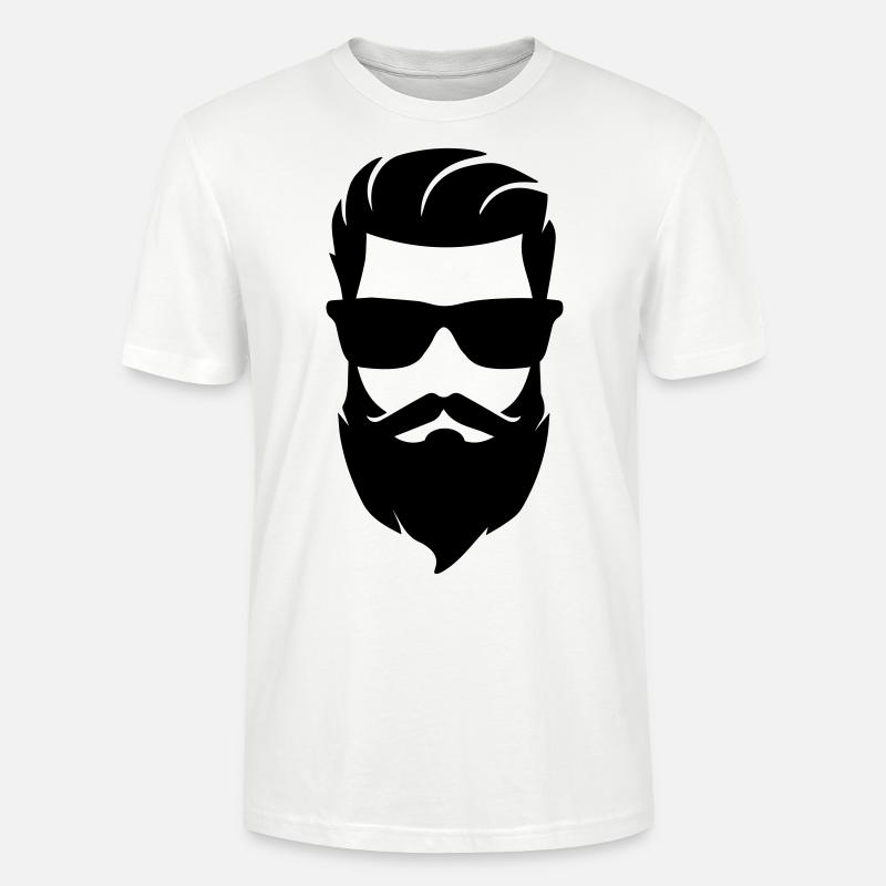 Gesicht bart symbol - Stanley/Stella Unisex Bio-T-Shirt CRAFTER - Weiß