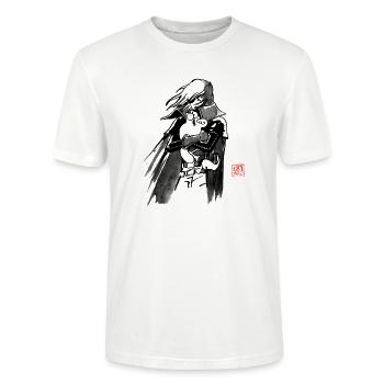albator and simon's cat - T-shirt bio CRAFTER Stanley Stella Unisexe - blanc - Devant - Alina (178cm) & Michal (187cm)