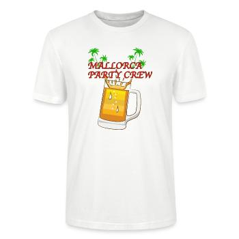 Mallorca Party Crew Malle Outfit - Stanley/Stella Unisex Bio-T-Shirt CRAFTER - Weiß - Vorne - Alina (178cm) & Michal (187cm)