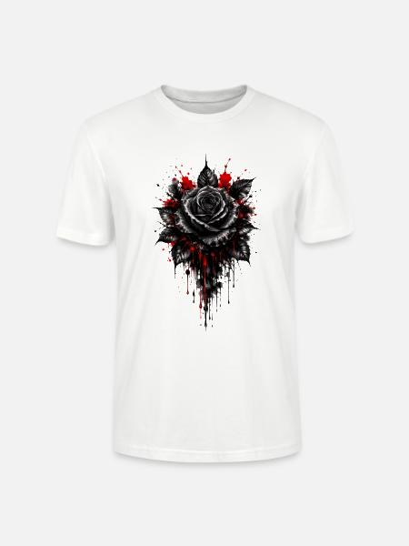 Rose, Schwarze Rose, Rose & Blumen - Stanley/Stella Unisex Bio-T-Shirt CRAFTER - Weiß
