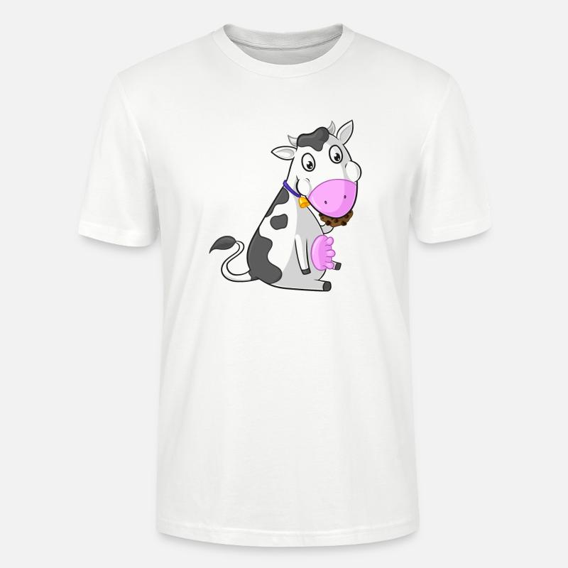 Comic-grignotant vache - T-shirt bio CRAFTER Stanley Stella Unisexe - blanc