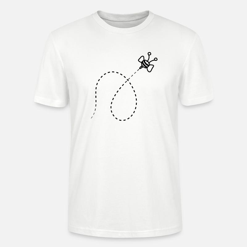 Line Dashed Bee - Stanley/Stella CRAFTER Unisex Organic T-Shirt - white