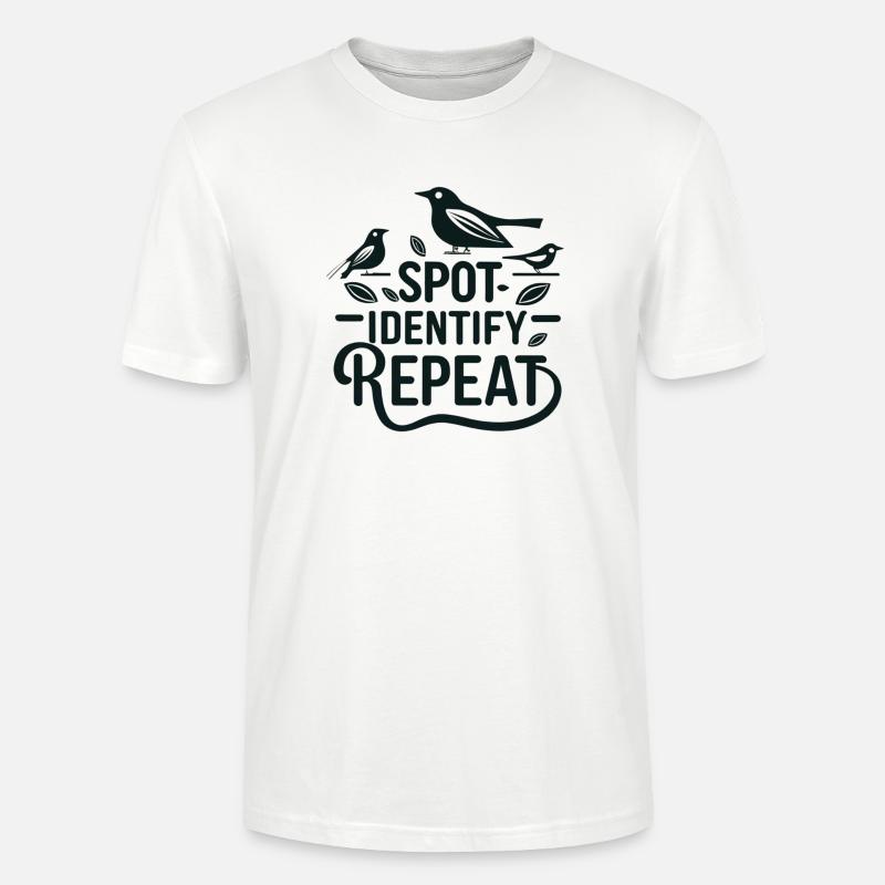 "repérer, identifier, répéter" slogan simple - T-shirt bio CRAFTER Stanley Stella Unisexe - blanc