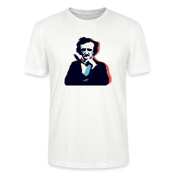 Pensée d’Edgar Allan Poe - T-shirt bio CRAFTER Stanley Stella Unisexe - blanc - Devant - Alina (178cm) & Michal (187cm)