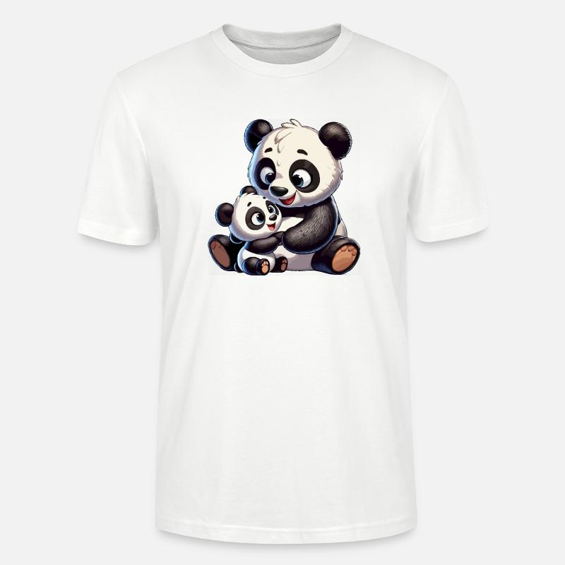 Panda-Mutter mit Kind - Stanley/Stella Unisex Bio-T-Shirt CRAFTER - Weiß