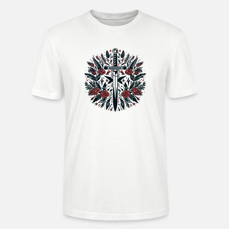 Une épée parmi les fleurs - T-shirt bio CRAFTER Stanley Stella Unisexe - blanc