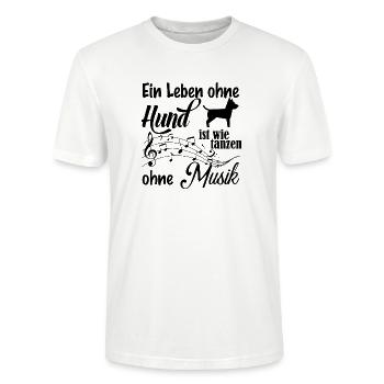 Ein Leben ohne Hund ist wie tanzen ohne Musik - Stanley/Stella Unisex Bio-T-Shirt CRAFTER - Weiß - Vorne - Alina (178cm) & Michal (187cm)
