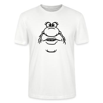 funny face cartoon cartoon clip big nose - Stanley/Stella CRAFTER Unisex Organic T-Shirt - white - Front - Alina (178cm) & Michal (187cm)