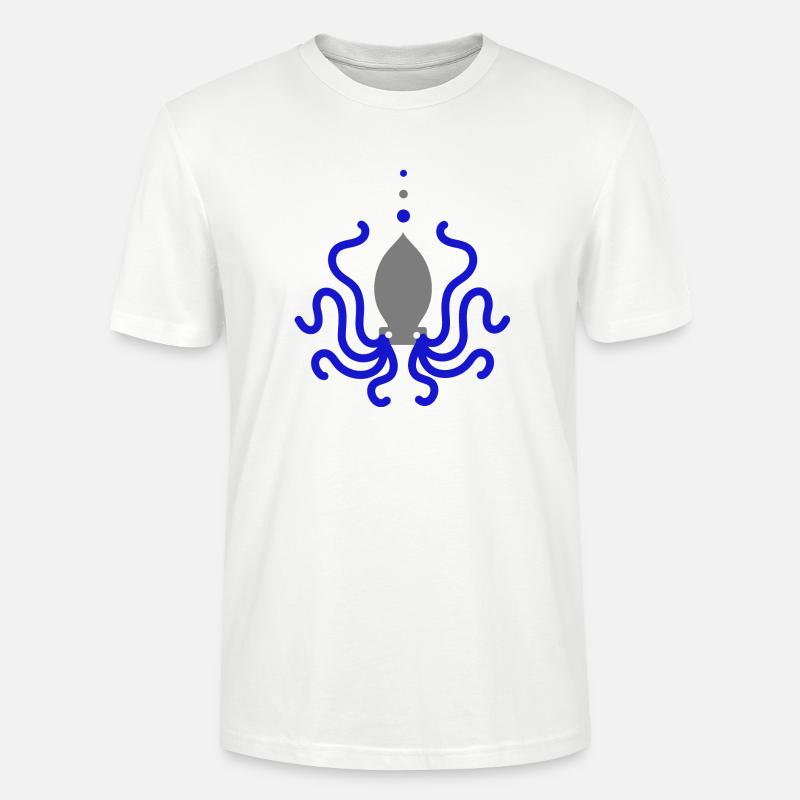 Octopus Octopus Blue Grey Animation - T-shirt bio CRAFTER Stanley Stella Unisexe - blanc