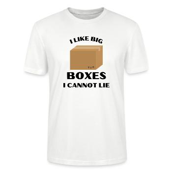 Ich mag große Kisten, ich kann nicht lügen - Stanley/Stella Unisex Bio-T-Shirt CRAFTER - Weiß - Vorne - Alina (178cm) & Michal (187cm)