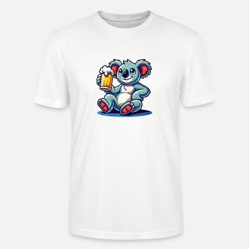Koala Bear Beer Comic - Stanley/Stella CRAFTER Unisex Organic T-Shirt - white
