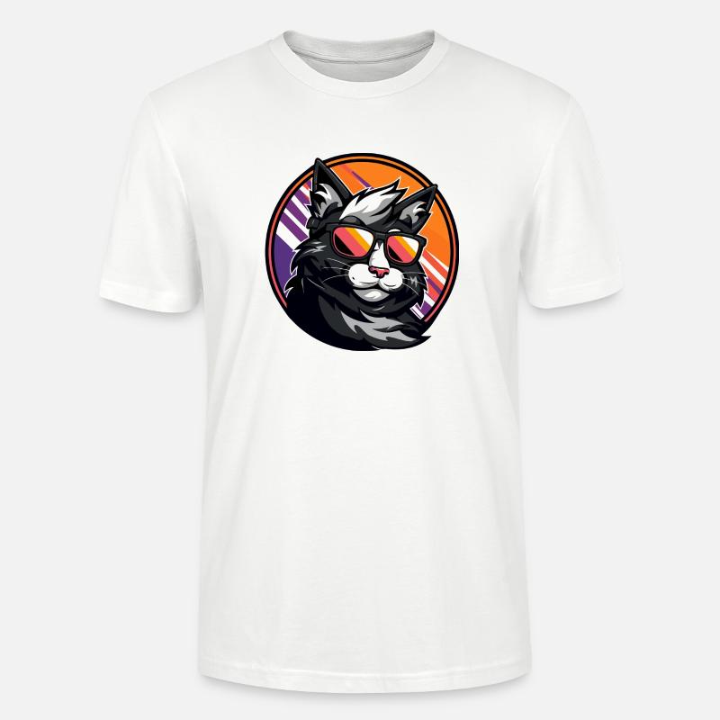 Katze Comic Cool - Stanley/Stella Unisex Bio-T-Shirt CRAFTER - Weiß