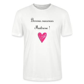 bonnes vacances maîtresse - Stanley/Stella Unisex Bio-T-Shirt CRAFTER - Weiß - Vorne - Alina (178cm) & Michal (187cm)
