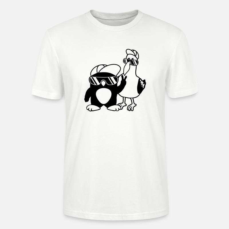 Pinguin Möwe 2 Freunde - Stanley/Stella Unisex Bio-T-Shirt CRAFTER - Weiß