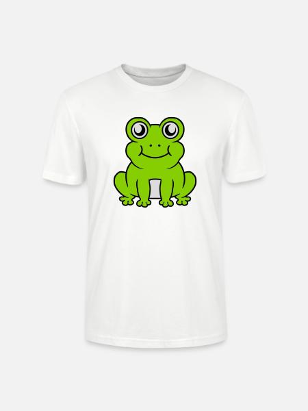 Small seated sweet frog - Stanley/Stella CRAFTER Unisex Organic T-Shirt - white