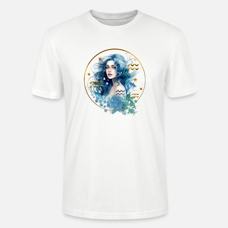 Sternzeichen Wassermann. Aquarius - Stanley/Stella Unisex Bio-T-Shirt CRAFTER - Weiß