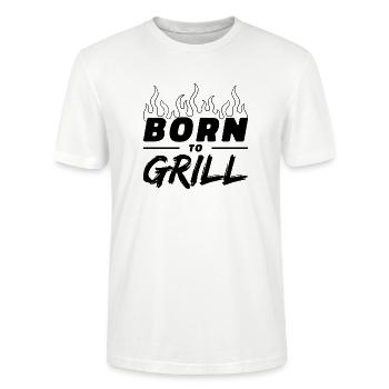 Born To Grill - Lustiges Geschenk für Grillfreunde - Stanley/Stella Unisex Bio-T-Shirt CRAFTER - Weiß - Vorne - Alina (178cm) & Michal (187cm)