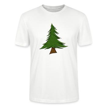 Tanne | Tannenbaum | Pine Tree - Stanley/Stella Unisex Bio-T-Shirt CRAFTER - Weiß - Vorne - Alina (178cm) & Michal (187cm)