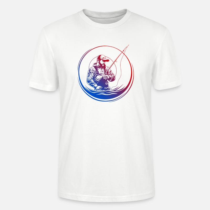 Fishing Silhouette Bunt - Stanley/Stella Unisex Bio-T-Shirt CRAFTER - Weiß