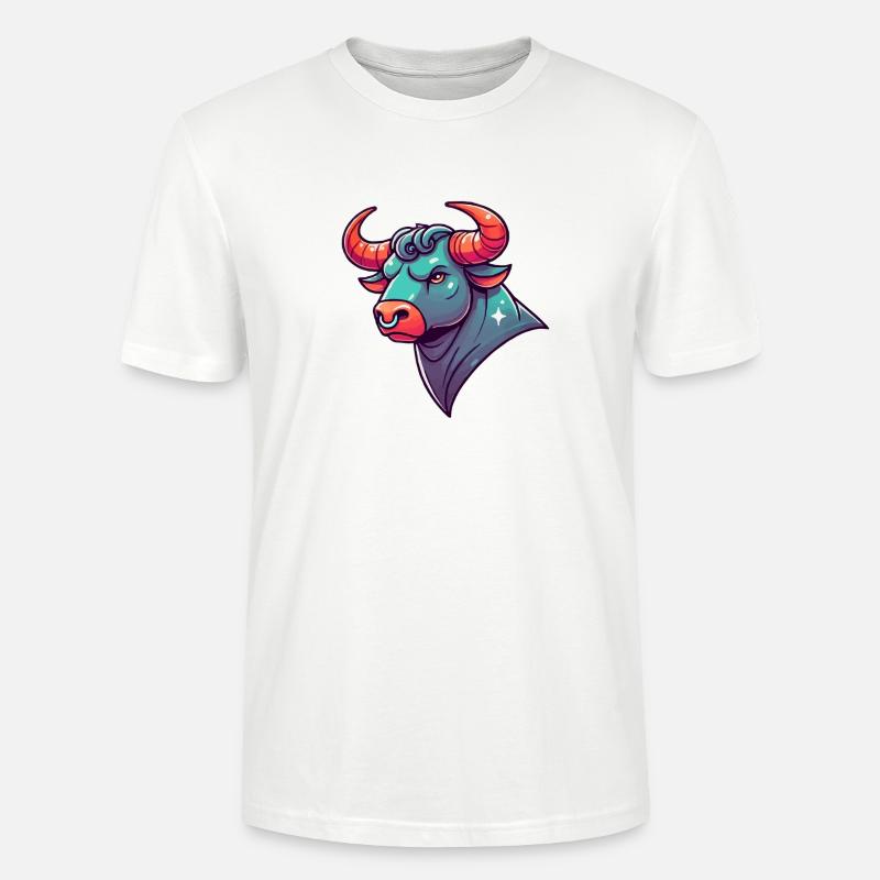stier cartoon - Stanley/Stella Unisex Bio-T-Shirt CRAFTER - Weiß