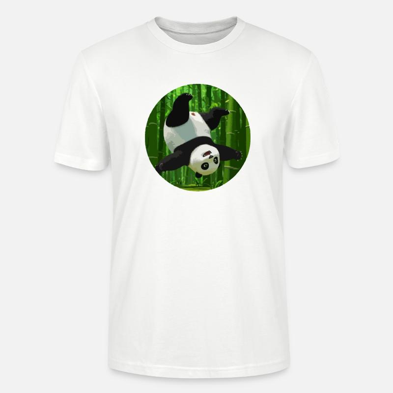 Panda faisant un saut périlleux - T-shirt bio CRAFTER Stanley Stella Unisexe - blanc