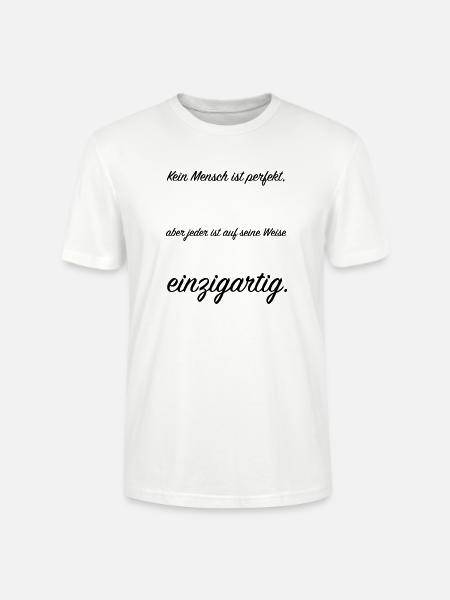 kein Mensch ist perfekt - Stanley/Stella Unisex Bio-T-Shirt CRAFTER - Weiß